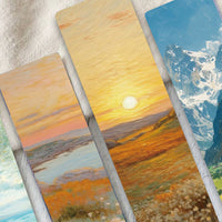 24-Piece Oil Painting Landscape Bookmark Set for Reading & DIY Crafts