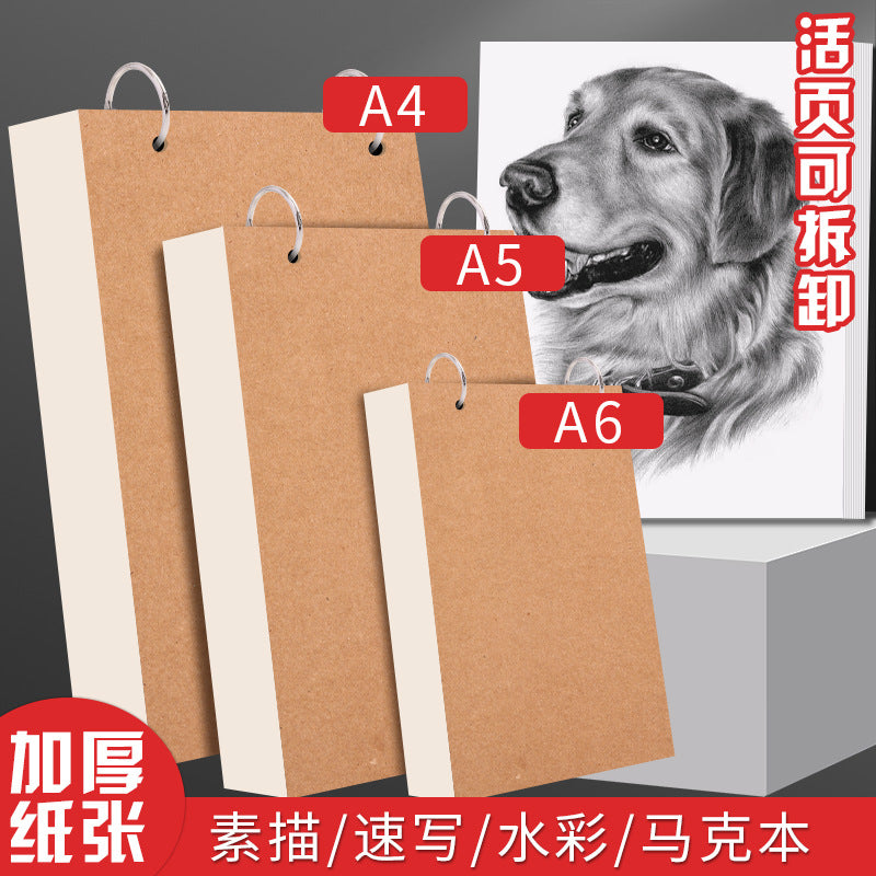 Thickened Sketchbook Loose-Leaf Detachable Sketch Pad for Students A4/A5/A6 Blank Pages
