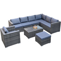 Nordic Outdoor Rattan Sofa Set for Patio Garden Balcony - Weatherproof & UV Resistant