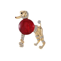 Cute Rhinestone Dog Brooch Pin for Women, Vintage Animal Crown Lapel Pin