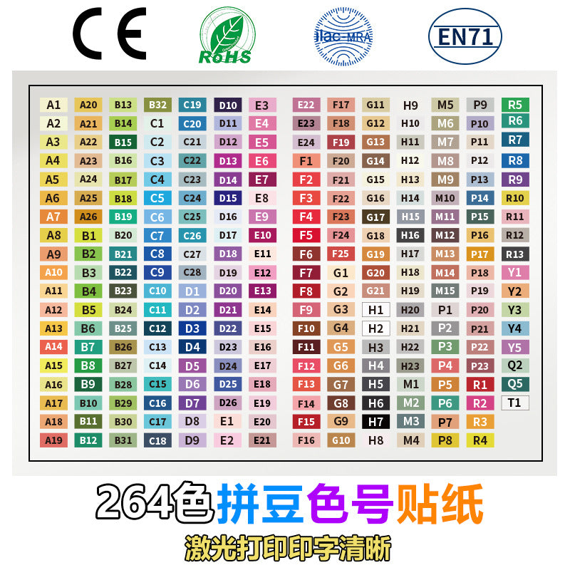 DIY Perler Beads Color Chart Stickers for Kids' Educational Toys
