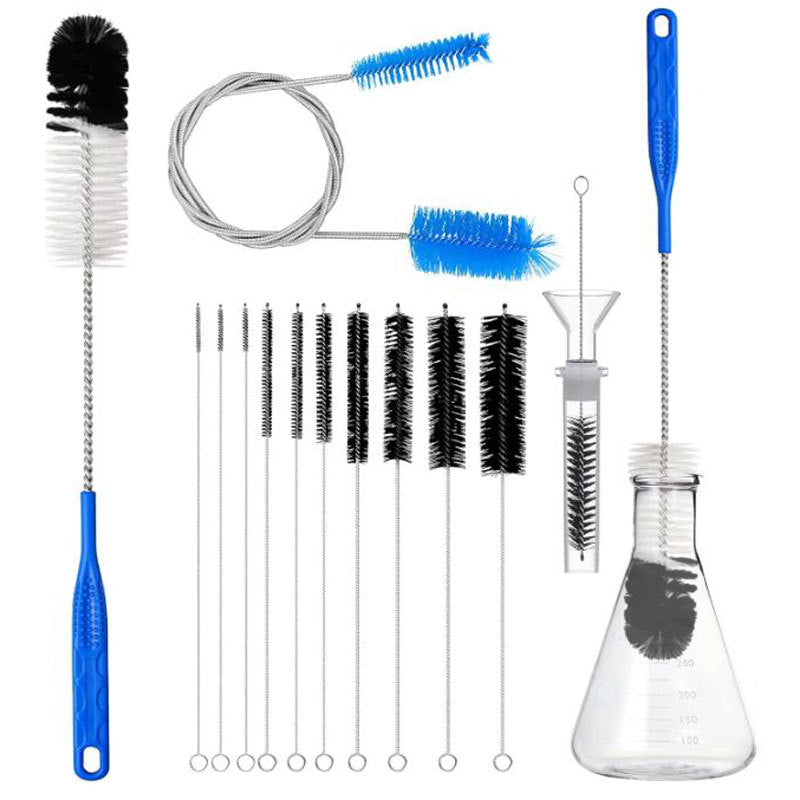 12-Piece Glass Tube Cleaning Brush Set for Straws and Pipes