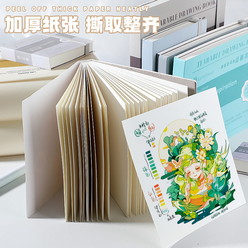 Tearable Hand-Painted Watercolor Sketchbook Portable Pocket Thick Student Art Professional Acrylic Cardboard Drawing Book