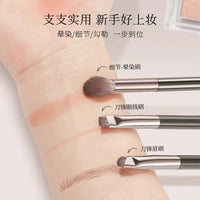 Dual-Ended Makeup Brush Travel Set with Mirror & Storage Case