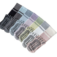 Color Block Striped Toe Yoga Socks Non-Slip Pilates Dance Home Fitness Grip Socks