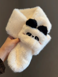 Kids' Japanese-Style Plush Cross Scarf for Winter - Warm Neck Warmer