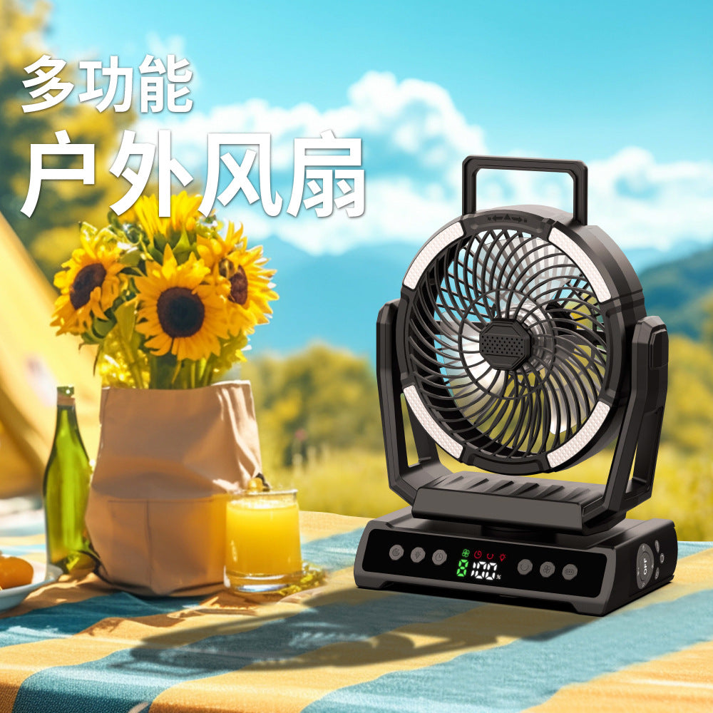 Rechargeable Camping Fan with Remote, LED Display, and Long-Lasting Battery for Outdoor Use