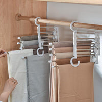Foldable Multi-layer Pants Hanger for Wardrobe Organization, Non-slip Space-Saving Design