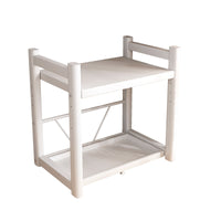 Pull-Out Microwave Oven Rack with Storage for Kitchen Countertop