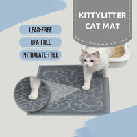 Cat Litter Mat, Thick Waterproof Washable Non-Slip Litter Trapper Mat for Kitten Paws, Easy to Clean
