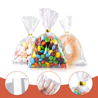 Clear OPP Flat Bags with Twist Ties for Bakery & Candy Packaging
