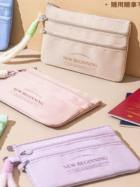 Portable Multi-layer Document Holder with Handle, Travel Passport and Card Organizer