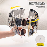 Clear Rotating Acrylic Eyewear Organizer Stand for Desktop or Hanging Display