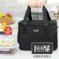 Insulated Lunch Bag with Temperature Display, Large Capacity Thermal Cooler Tote for Work and Picnics