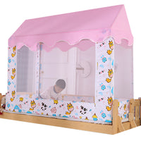 Kids' Playhouse Tent Bed Canopy with Three Openings for Boys and Girls