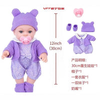 12-inch Floral Print Simulation Doll, Cute Mini Toy Doll