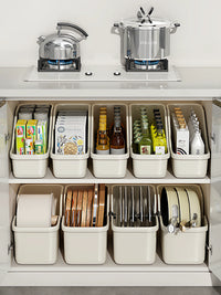 Under-Sink Pull-Out Cabinet Organizer Bins with Wheels for Kitchen and Pantry Storage