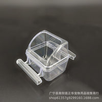 Bird Feeder Transparent Anti-Scatter Food Box for Parrots and Small Birds Pet Feeder