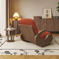 Chinese Style Solid Wood Rocking Chair Single Lounge Sofa for Balcony Garden