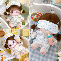 Cotton Doll Pajama Dress Set for 20cm Dolls