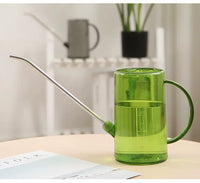 Transparent Plastic Watering Can with Stainless Steel Spout, Small Capacity for Indoor Plants