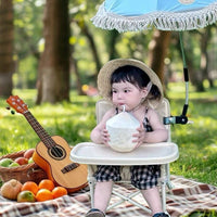 Portable Multi-functional Baby Dining Chair with Tray and Safety Harness for Outdoor Use