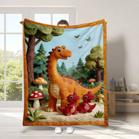 Jurassic Dinosaur Flannel Blanket for Kids - Cartoon Dino Baby Throw Blanket