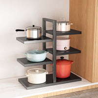 Kitchen Countertop Multi-layer Adjustable Storage Rack for Pots, Pans, Plates, and Seasonings