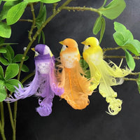 Artificial Feathered Curly Bird Ornament, Foam Craft Accessory, 14cm
