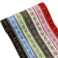 New Chinese Style Embroidered Floral Jacquard Ribbon Trim for DIY Craft and Apparel