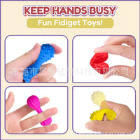 Textured Fidget Dumbbell Sensory Toys 6-Pack for Stress and Anxiety Relief