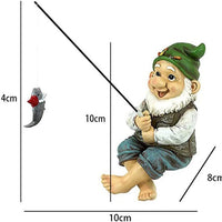 Fishing Gnome Garden Statue, Old Man Dwarf Figurine for Outdoor Patio Decor