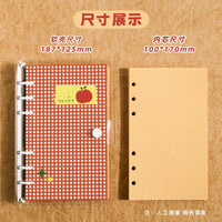 A6 Loose-Leaf Kraft Paper Notebook with Lined Pages, Refillable and Portable for Office, School, and Travel