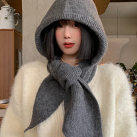 Women's Knitted Balaclava Hat Scarf Combo for Winter Warmth, Neck Protection, and Ear Coverage