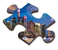 Shanghai City Night View Jigsaw Puzzle for Adults and Kids, 1000 Pieces Wooden Educational Toy