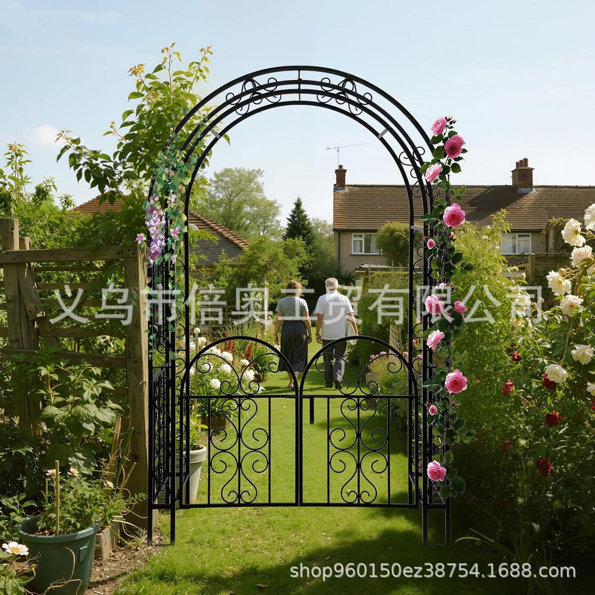 Outdoor Garden Metal Arch Trellis for Climbing Plants, Wedding Party Patio Archway