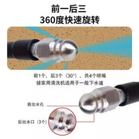 High-Pressure Sewer Jetter Hose Kit with Nozzle for Drain Cleaning