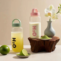 2025 New Glass Water Bottle with Silicone Sleeve and Time Marker, Large Capacity Portable Outdoor Travel Mug