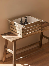 Wooden Storage Basket Desktop Organizer Retro Solid Wood Storage Bin for Living Room Kitchen Snacks Fruit