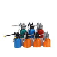 High-Pressure Long-Spout Oil Can with Transparent Plastic Body and Metal Pump