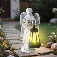 Solar Angel Statue with Lantern - Outdoor Garden Decor Night Light