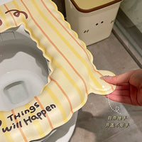 Cute Cartoon Toilet Seat Cover Washable Toilet Ring Cushion for Home Bathroom, All Seasons