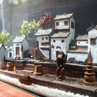Chinese Style Micro Landscape Ornament for Fish Tank and Garden Decor, Ceramic Planter