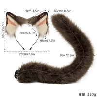 Siamese Black Cat Ears Headband and Tail Cosplay Set