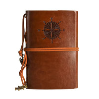 Vintage Pirate Style Rope Bound Notebook with Blank Kraft Paper Inserts for Travel Journaling and Sketching