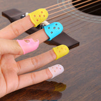 Guitar Fingertip Protectors Silicone Finger Guards for Left Hand Pressing Strings Anti-Pain Non-Slip for Beginners