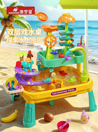 Kids' Play Kitchen Dishwasher Toy with Water Park Features