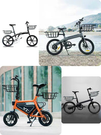 Quick Release Metal Bicycle Basket for Front or Rear Mounting on Electric Bikes and Scooters