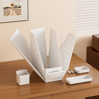 Multifunctional A4 Document Organizer with Pen Holder and Storage Box for Desk