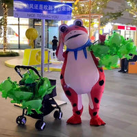 Inflatable Frog Mascot Costume for Kids and Adults - Red Toad Design